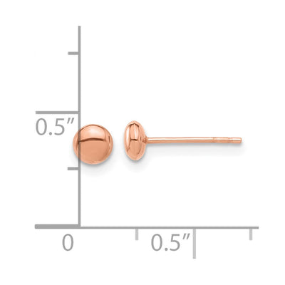 14K Rose Gold Polished Button Post Earrings