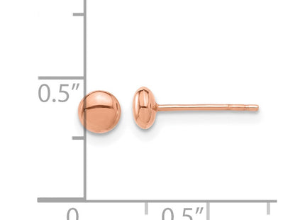 14K rose gold hoop earrings, further view