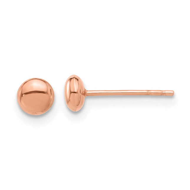 14K Rose Gold Polished Hinged Hoop Earrings, 14.5 x 2.4mm