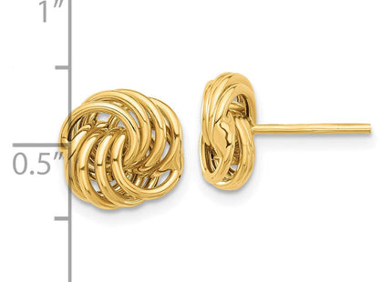 14K Polished Love Knot Post Earrings (Style TF2343)