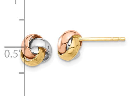 14k Tri-Color Earrings Style TF2348 - Classique Jewelry Inc.
