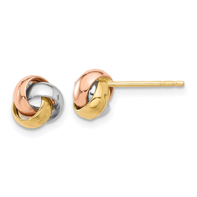 14k Tri-Color Earrings Style TF2348 - Classique Jewelry Inc.
