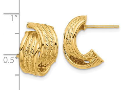 14k Yellow Gold Earrings Style TF2357 - Classique Jewelry Inc.