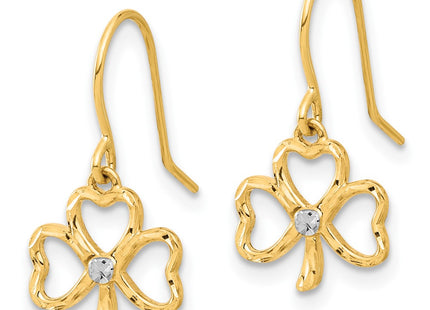 14k Yellow & Rhodium Earrings Style TF2365 - Classique Jewelry Inc.