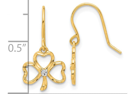 14k Yellow & Rhodium Earrings Style TF2365 - Classique Jewelry Inc.