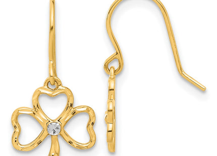 14k Yellow & Rhodium Earrings Style TF2365 - Classique Jewelry Inc.