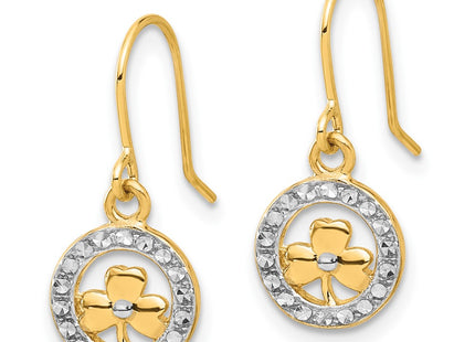 14k Yellow & Rhodium Earrings Style TF2366 - Classique Jewelry Inc.