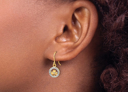 14k Yellow & Rhodium Earrings Style TF2366 - Classique Jewelry Inc.