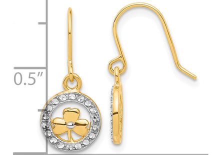 14k Yellow & Rhodium Earrings Style TF2366 - Classique Jewelry Inc.