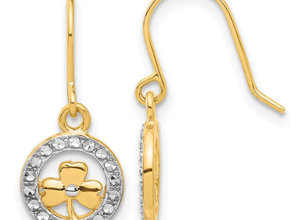 14k Yellow & Rhodium Earrings Style TF2366 - Classique Jewelry Inc.