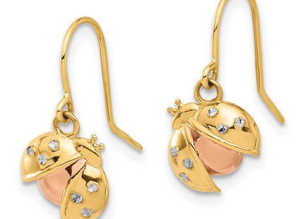 14k Yellow & Rhodium Earrings Style TF2367 - Classique Jewelry Inc.