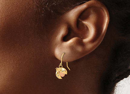 14k Yellow & Rhodium Earrings Style TF2367 - Classique Jewelry Inc.