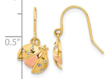 14k Yellow & Rhodium Earrings Style TF2367 - Classique Jewelry Inc.