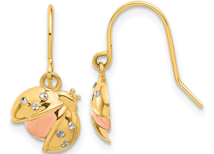 14k Yellow & Rhodium Earrings Style TF2367 - Classique Jewelry Inc.