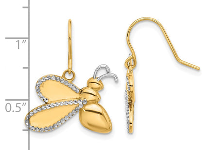 14k Yellow & Rhodium Earrings Style TF2368 - Classique Jewelry Inc.