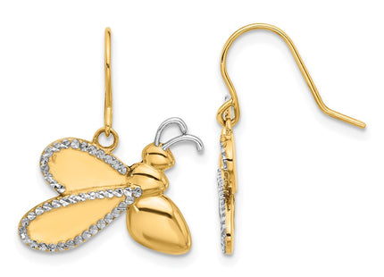 14k Yellow & Rhodium Earrings Style TF2368 - Classique Jewelry Inc.