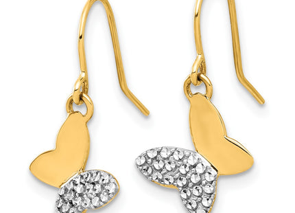 14k Yellow & Rhodium Earrings Style TF2370 - Classique Jewelry Inc.