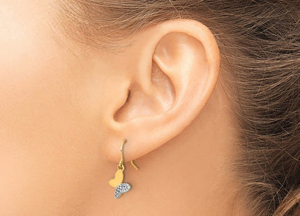 14k Yellow & Rhodium Earrings Style TF2370 - Classique Jewelry Inc.