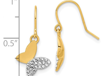 14k Yellow & Rhodium Earrings Style TF2370 - Classique Jewelry Inc.