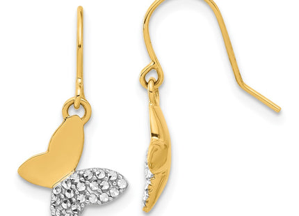 14k Yellow & Rhodium Earrings Style TF2370 - Classique Jewelry Inc.