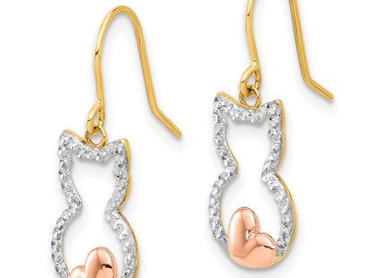 14k Yellow & Rhodium Earrings Style TF2371 - Classique Jewelry Inc.