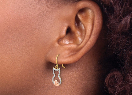 14k Yellow & Rhodium Earrings Style TF2371 - Classique Jewelry Inc.