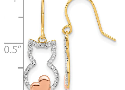 14k Yellow & Rhodium Earrings Style TF2371 - Classique Jewelry Inc.