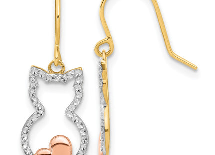 14k Yellow & Rhodium Earrings Style TF2371 - Classique Jewelry Inc.