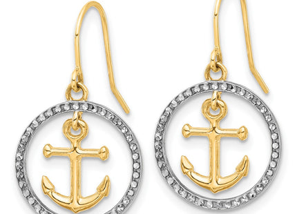 14k Yellow & Rhodium Earrings Style TF2372 - Classique Jewelry Inc.