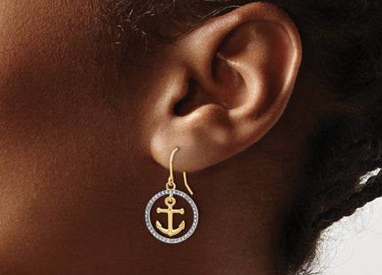 14k Yellow & Rhodium Earrings Style TF2372 - Classique Jewelry Inc.
