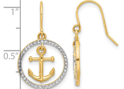 14k Yellow & Rhodium Earrings Style TF2372 - Classique Jewelry Inc.