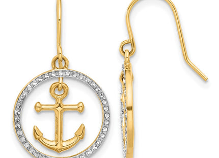 14k Yellow & Rhodium Earrings Style TF2372 - Classique Jewelry Inc.