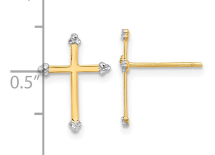 14k Yellow & Rhodium Earrings Style TF2374 - Classique Jewelry Inc.