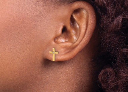 14k Yellow & Rhodium Earrings Style TF2375 - Classique Jewelry Inc.