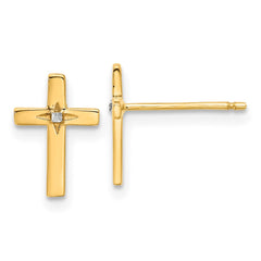 14k Yellow & Rhodium Earrings Style TF2375 - Classique Jewelry Inc.