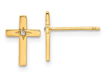 14k Yellow & Rhodium Earrings Style TF2375 - Classique Jewelry Inc.