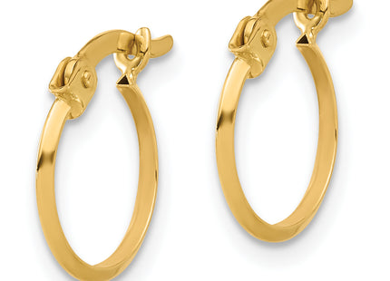 14K Polished Knife Edge Hoop Earrings, 13.75 x 1.1mm
