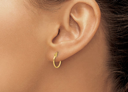 14K Polished Knife Edge Hoop Earrings, 13.75 x 1.1mm