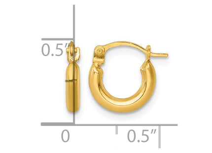 14K gold hoop earrings, another view