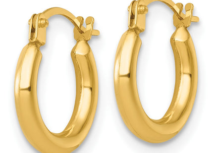 14K gold hoop earrings, alternate view