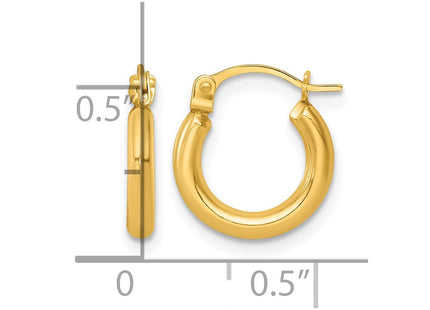 14K gold hoop earrings, another view