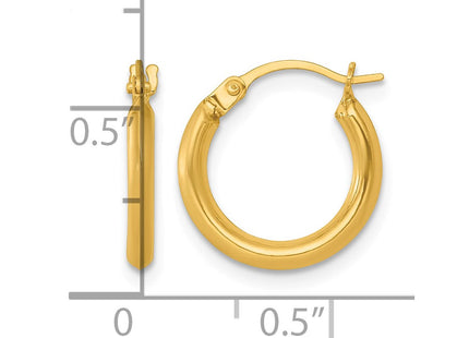 14K gold hoop earrings, another view