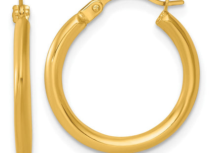 14k Polished 2.00 x Round Tube Hoop Earrings (Style TF2382)