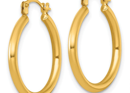 14K gold hoop earrings, alternate view