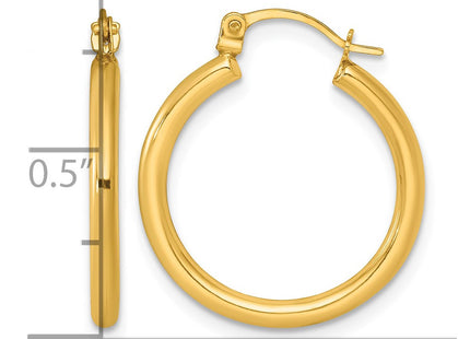 14K gold hoop earrings, another view