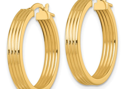 14K gold hoop earrings, alternate view