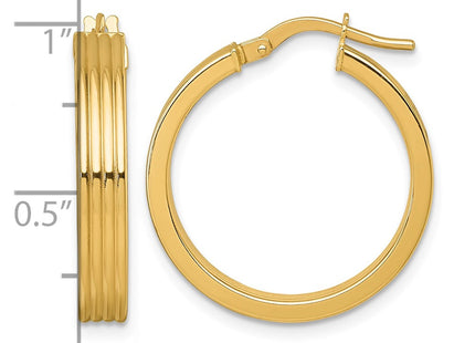 14K gold hoop earrings, another view