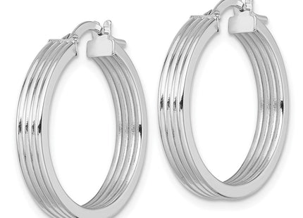 14K white gold hoop earrings, alternate view
