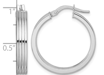 14K white gold hoop earrings, another view
