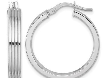 14K white gold hoop earrings
